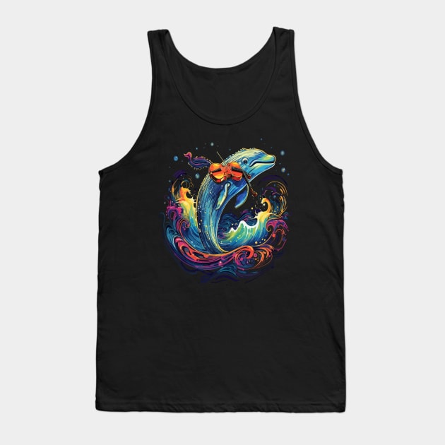 Whale Playing Violin Tank Top by JH Mart